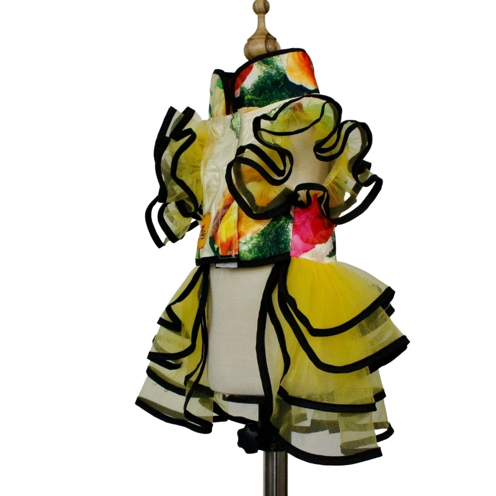 Factory Price New Fashion Spring Summer Luxury Four-Layer Pleated Dog Dress Pet Clothes