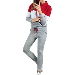 2022 Fashionable Stylish Customized High Quality Color Block Full Sleeved Out Door Winter Warm Tracksuit For Woman