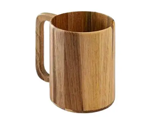 
simple Natural Wooden beer Mug Rustic Handmade Wooden cup with Wholesale for beer tea friendly wholesale natural Wooden Mug 