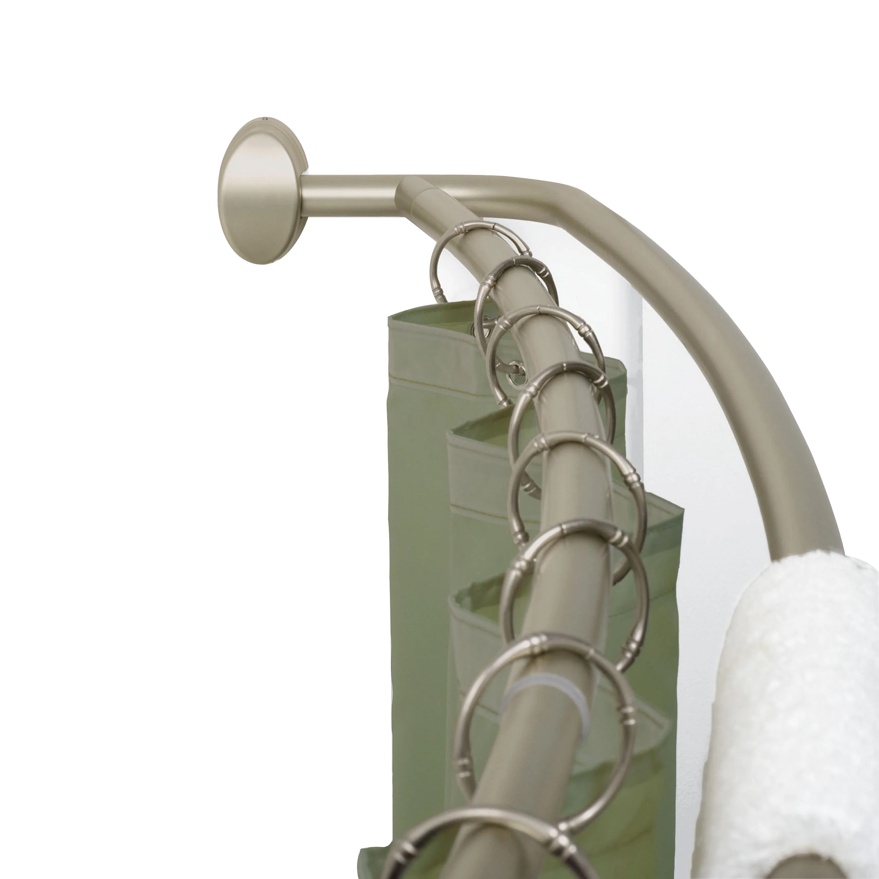 Double pole half-circle adjustable telescopic shower curtain rod