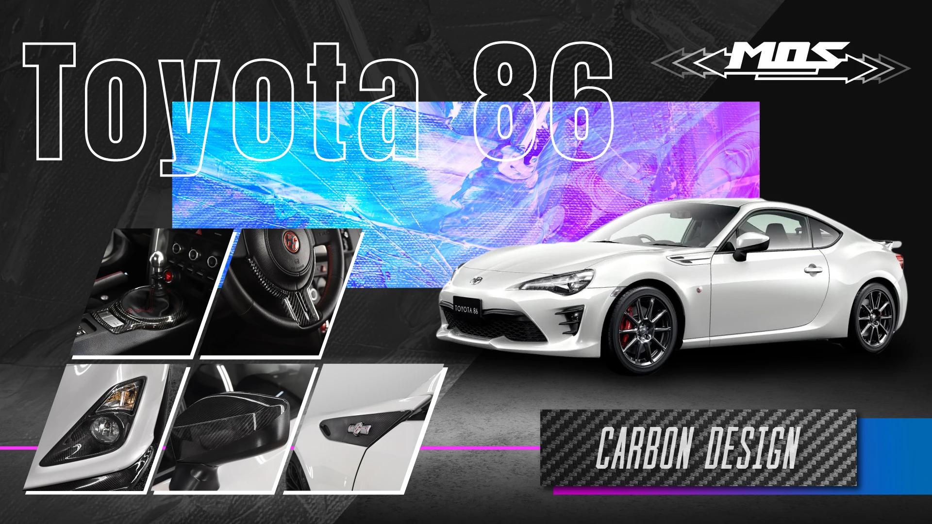 MOS Carbon Fiber Interior Gear Shift Panel Cover for Toyota 86 Scion FR-S Subaru BRZ 2012-2019 LHD RHD AT MT