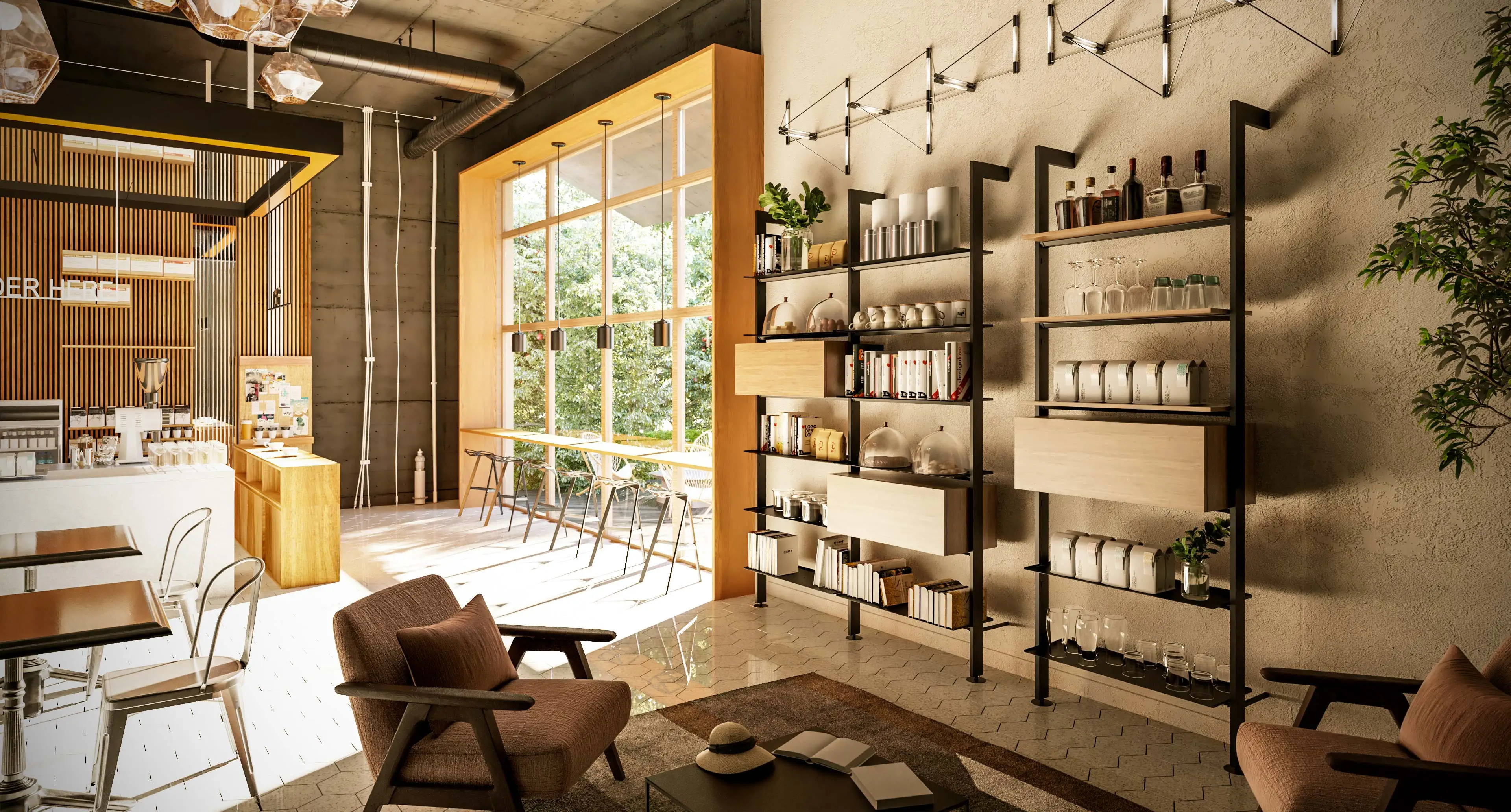 Top quality H 208 L 90 cm wall-mounted bookcase with metal or wooden shelves for home