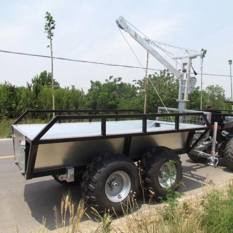4-wheel offroad garden transport trailer for ATV galvanized trailer