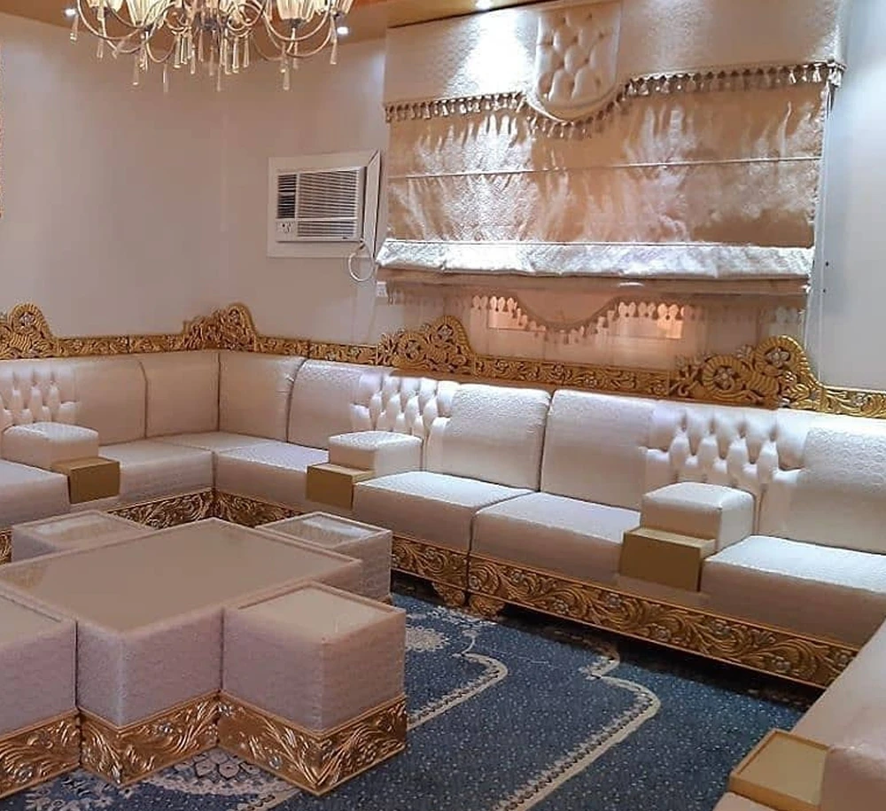 Moroccan Sofa  Sedari  Moroccan Jalsa   Moroccan Salon  Luxury  U Sofa Set  Sofa Wood Set  Wooden Living Room Furniture Sets