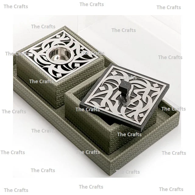 Antique Design Wooden Oil Burner With Sweets Box And Tray Premium Quality Home And Hotel Fragrance Mabkhars