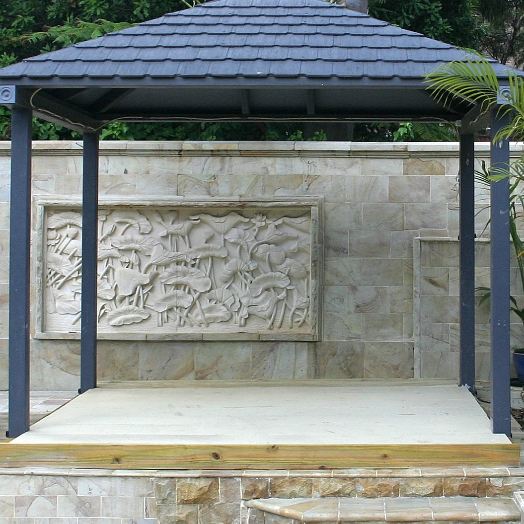 Modern Bali Stone Wall Decoration Relief Sculpture -  Hand Carving Custom Design Wall Stone Sculpture Relief for Outdoor