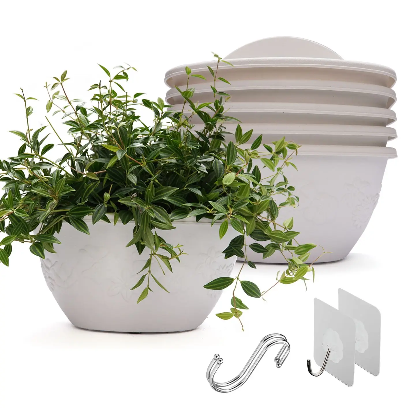 WELL Designed LOW Price Hanging Wall Flower Pot Home Decorative Accessories Both Classical and Modern Half Round PP Plastic