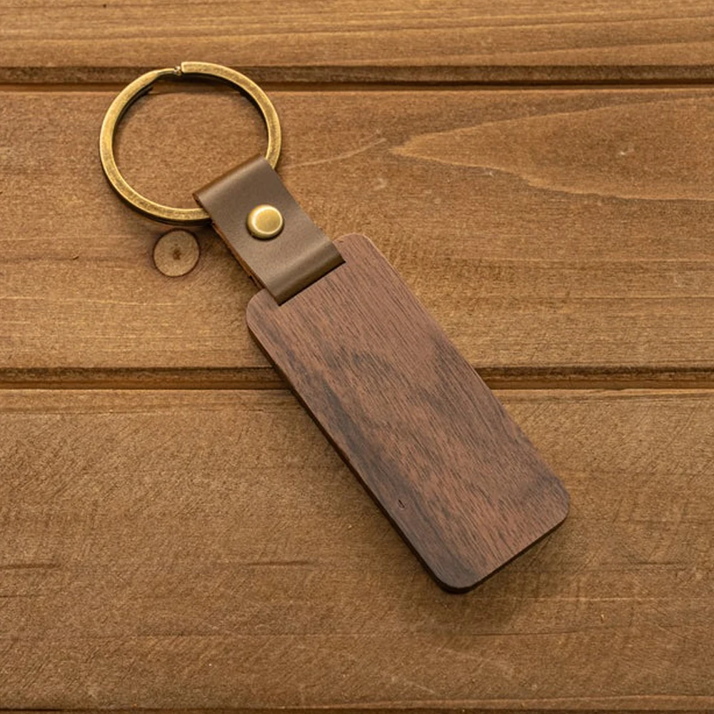
Plain Wooden Keychain Advertising gifts Customized Engravings acceptable 