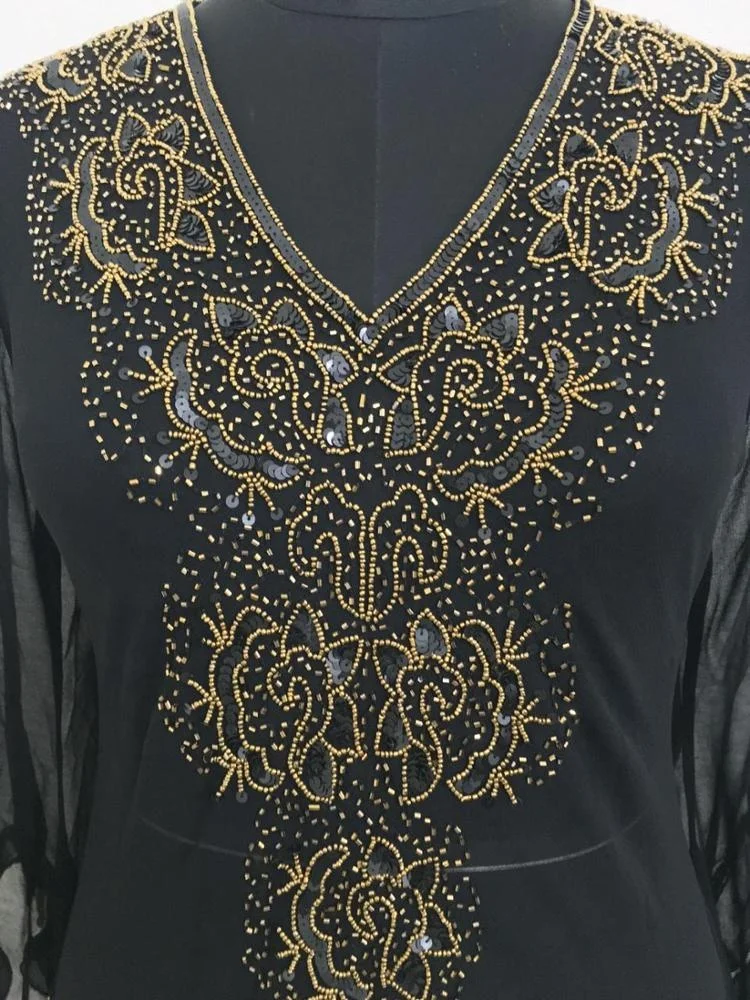 European Ladies Top Latest Best Design Blouses Fashion Tops Beaded Top Quality Heavy Hand Beaded Work High Street Sequin Summer