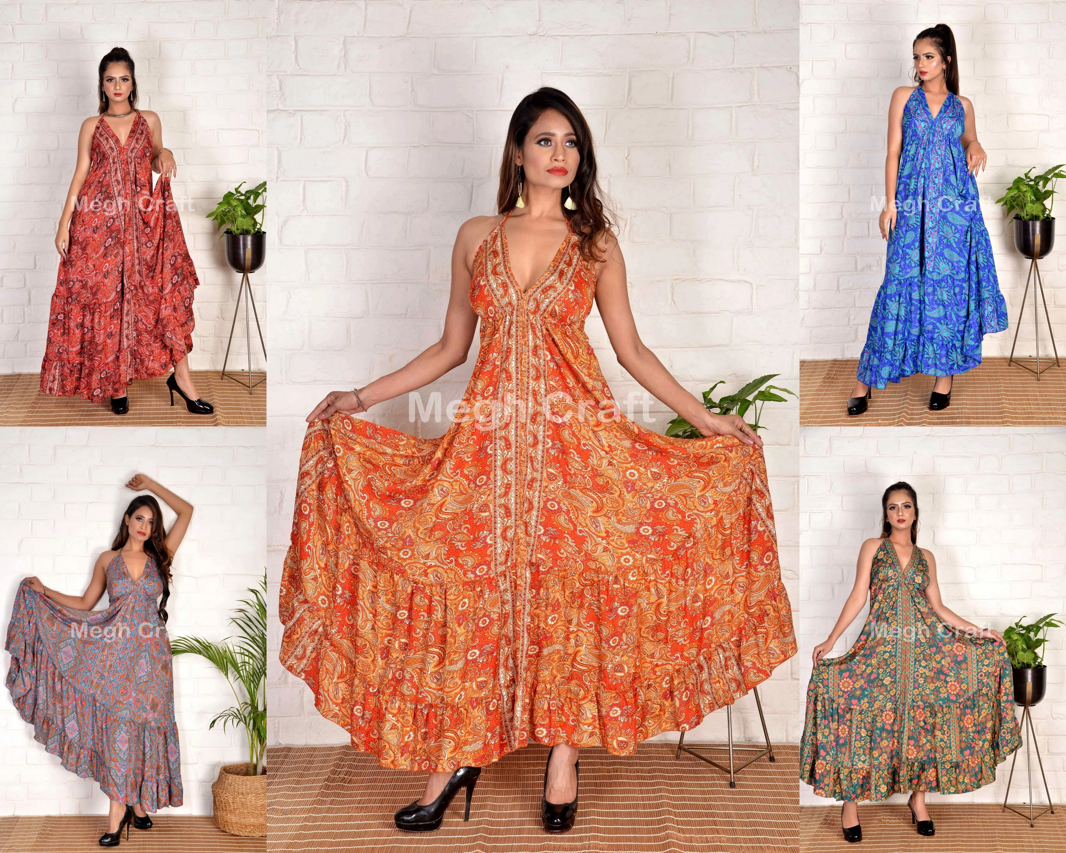 Boho fashion uno maxi dress-Bohemian maxi dress-Beach wear halter dress-Europe fashion-Summer boho
