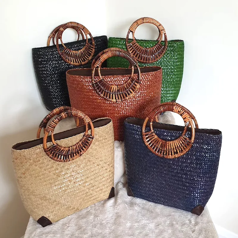 Vietnam Supplier Hot sale Ladies handbag bamboo tote bag Cheap Wholesale