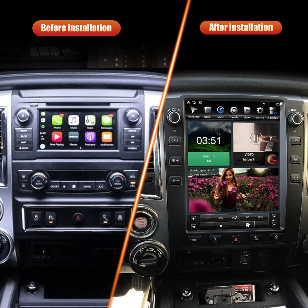 AuCar 12.1 Inch Android 9 GPS Navigation Android Stereo Head Unit For Nissan Titan 2015-2019 Car Radio Multimedia Stereo Player