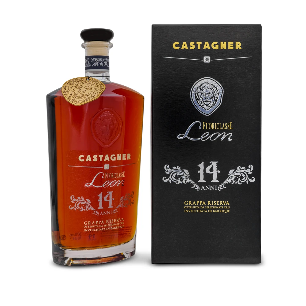 PREMIUM MADE IN ITALY HIGH QUALITY MARC GRAPPA FUORICLASSE LEON 14 ANNI RISERVA 700 ML GLASS BOTTLE