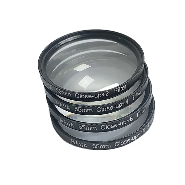 Massa Photographic equipment Digital Camera Accessories 55MM Black Glass +2+4+8+10  Close Up  Camera Lens Filter
