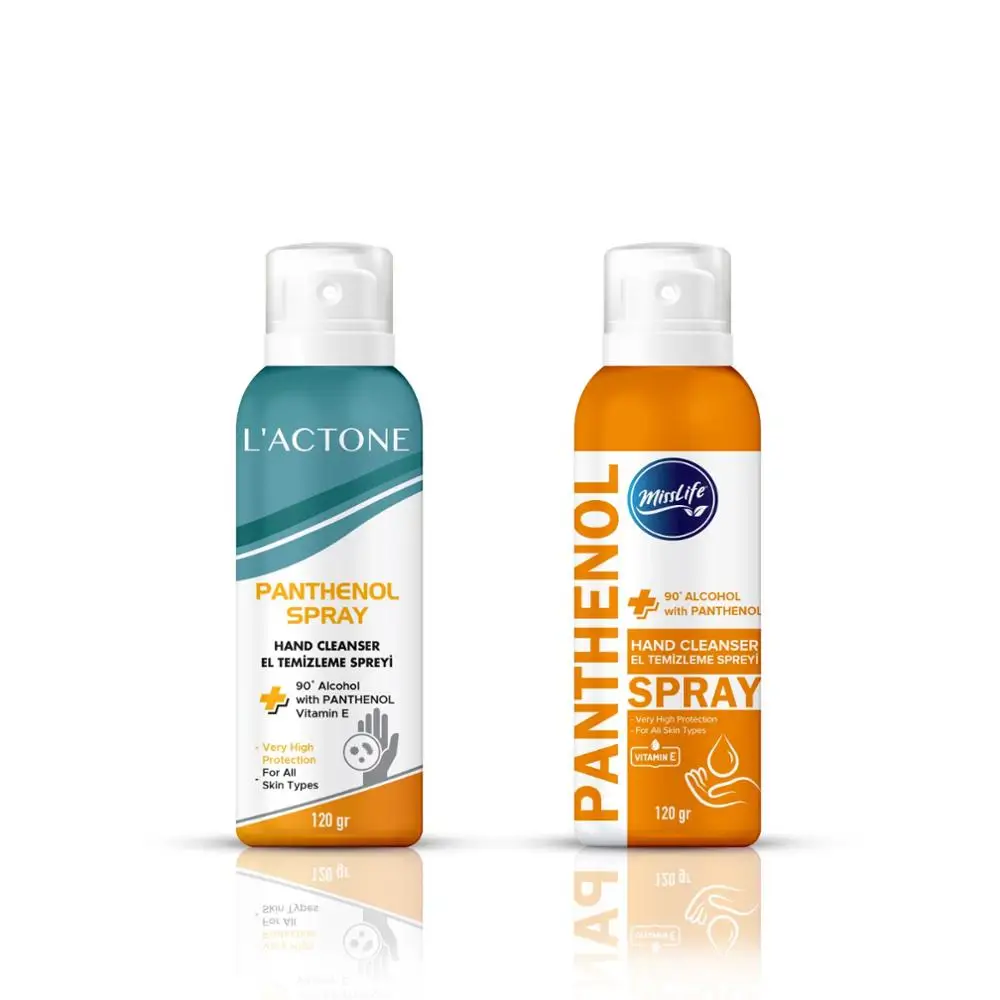 Private Label Panthenol Hand Soap 120gr Waterless Gel Liquid Form Adults Hand Cleanser Spray Mineral Ingredient Made in Turkey