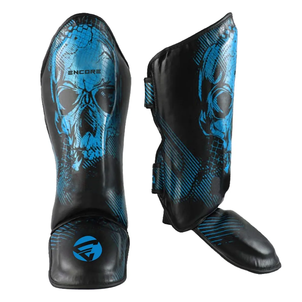 SkullBlood Shin Guard MMA Boxing Kickboxing Shin Instep Custom Training Martial Arts, BJJ,  Sparring, Leg  Foot Protection
