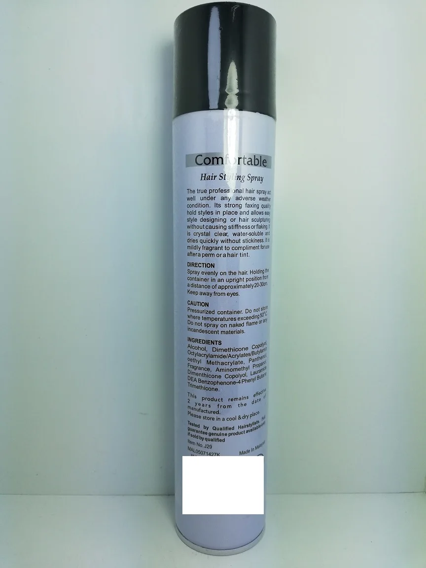 Organic Volumizing Hair Styling Spray for Dry Hair Curly Laque pour les cheveux OEM ODM Hair Saloon Products