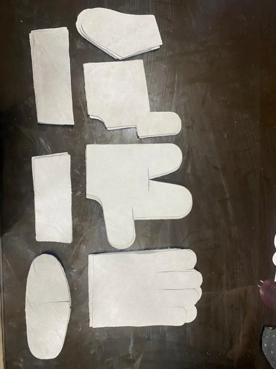 Перчатки рабочие из необработанной кожи, перчатки для сварки, перчатки для риггера, режущие детали, компоненты для резки