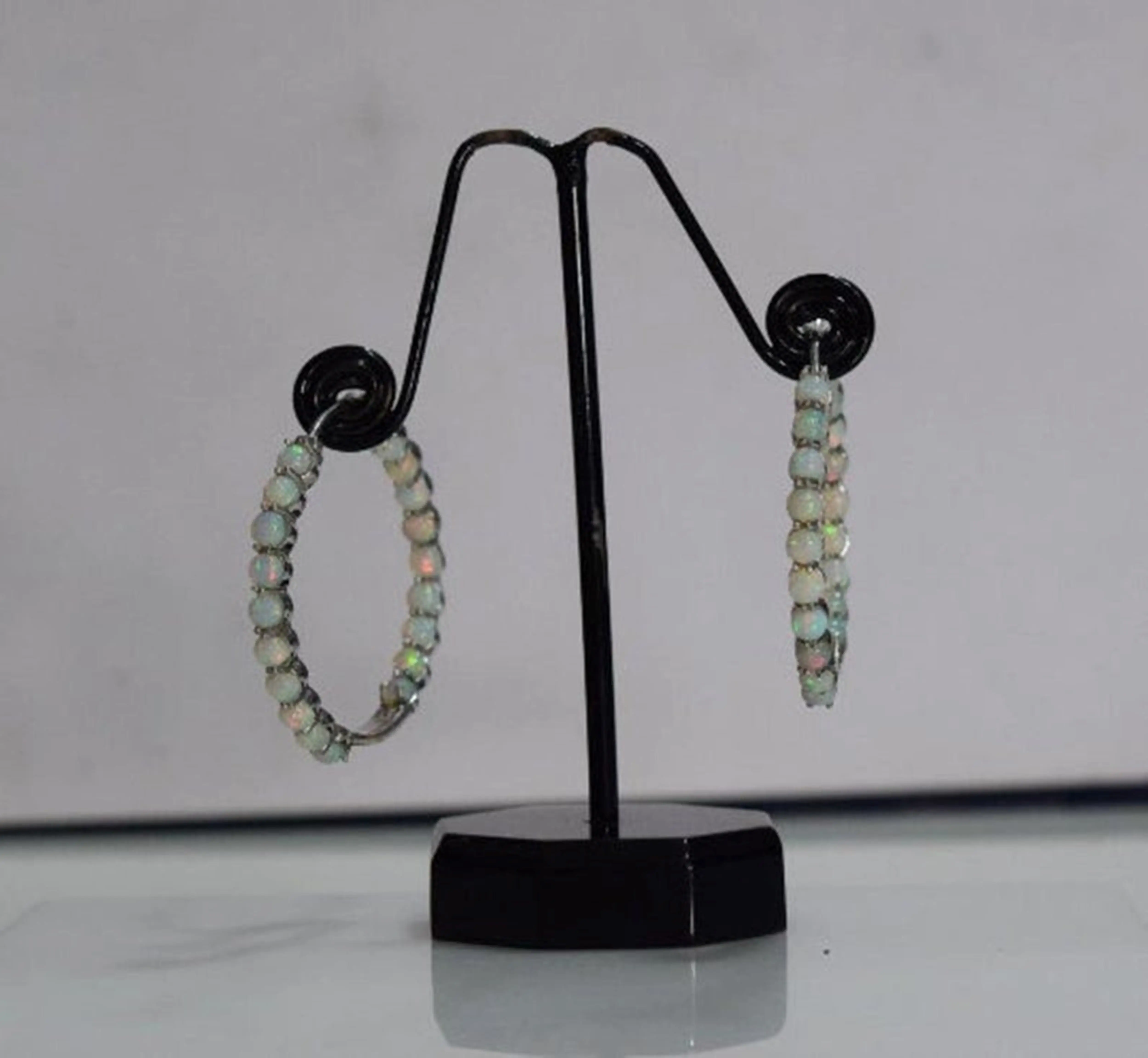 Висячие серьги с натуральным опалом огненным по месяцу рождения драгоценные камни ювелирные изделия из стерлингового серебра покрытием ручной работы