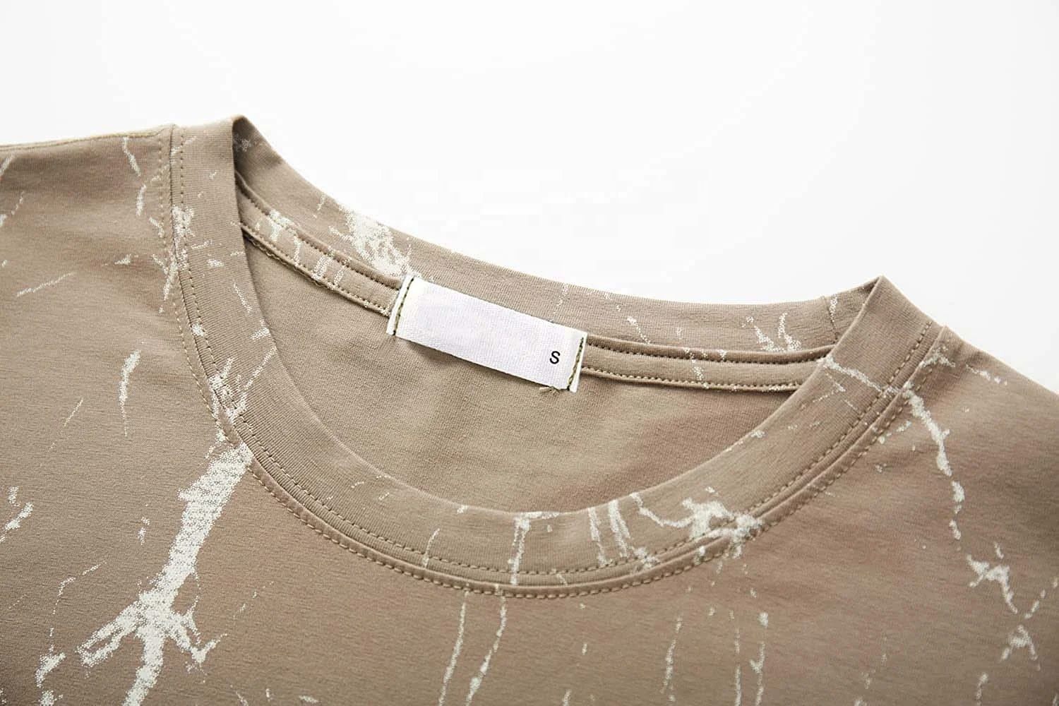 Hot Selling Streetwear Hipster Hip Hop Ripped Round Hemline Pattern Print Casual wear rough distressed design Tshirt for men