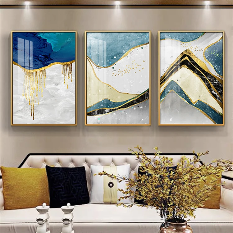Factory Wholesale abstract wall art for home High quality picture frame wall decor crystal porcelain painting or art