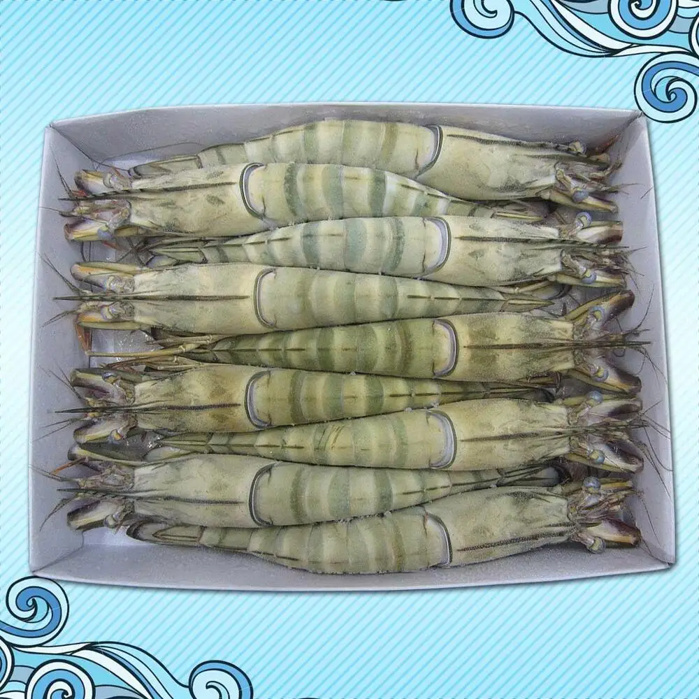 Замороженные Черные Тигровые Креветки HOSO европейского стандарта оптовая продажа экспорт из Вьетнама/Замороженные гигантские тигровые креветки на голове