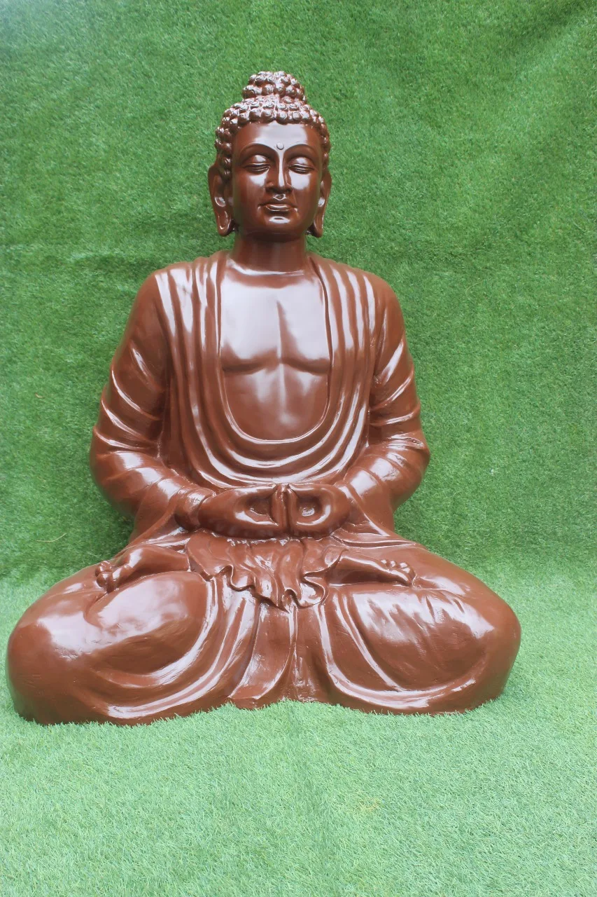 Fiber Light Weight Meditating Buddha Statue at Home Sculpture Religious Decoration Resin India Unbreakable Buddhism IN;41826 KNT