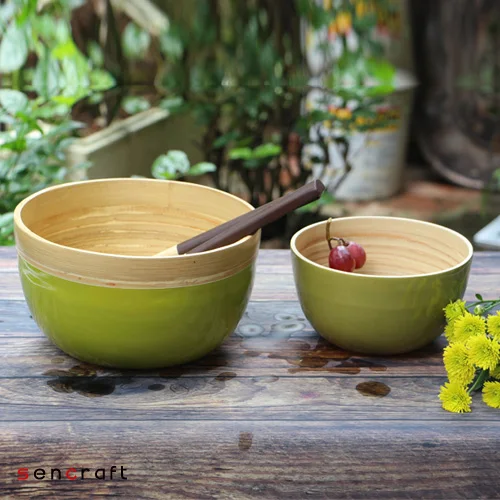 Eco-friendly Bamboo/Wood Salad Bowl Made in Vietnam