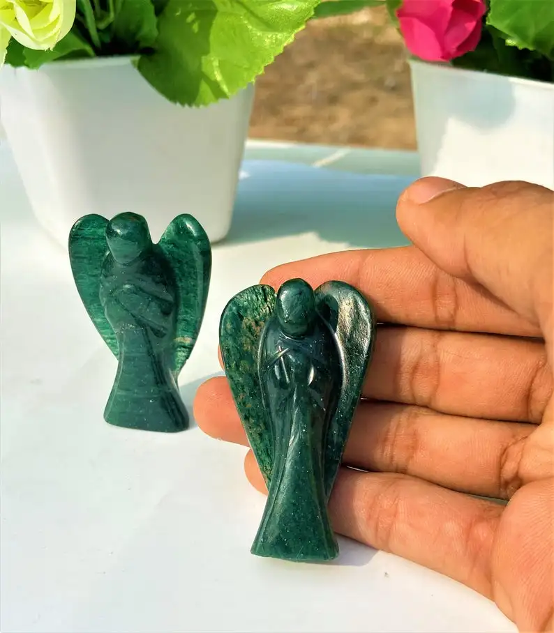 Green Jade Angel | Guardian Angel Green Jade Crystal | Jade Crystal Angel for Sale