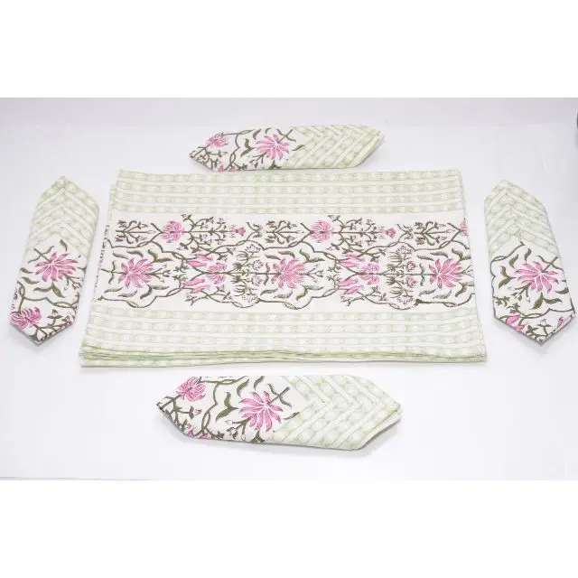 Индийский хлопковый ручной платок с цветочным принтом праздничный носовой индийская ткань обеденный стол коврик и салфетки набор 12 штук этнический