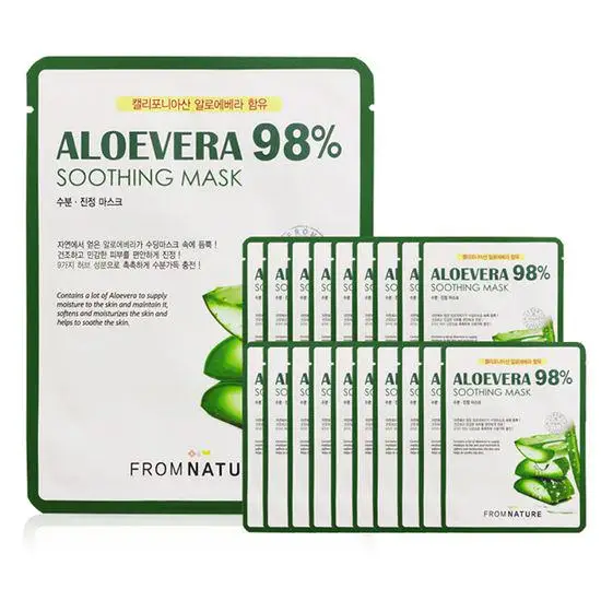 Aloe vera gel FROM NATURE Aloe vera soothing mask Sheet skin care face sheets korea