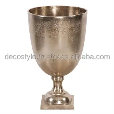 Raw Gold Aluminum Footed Vase