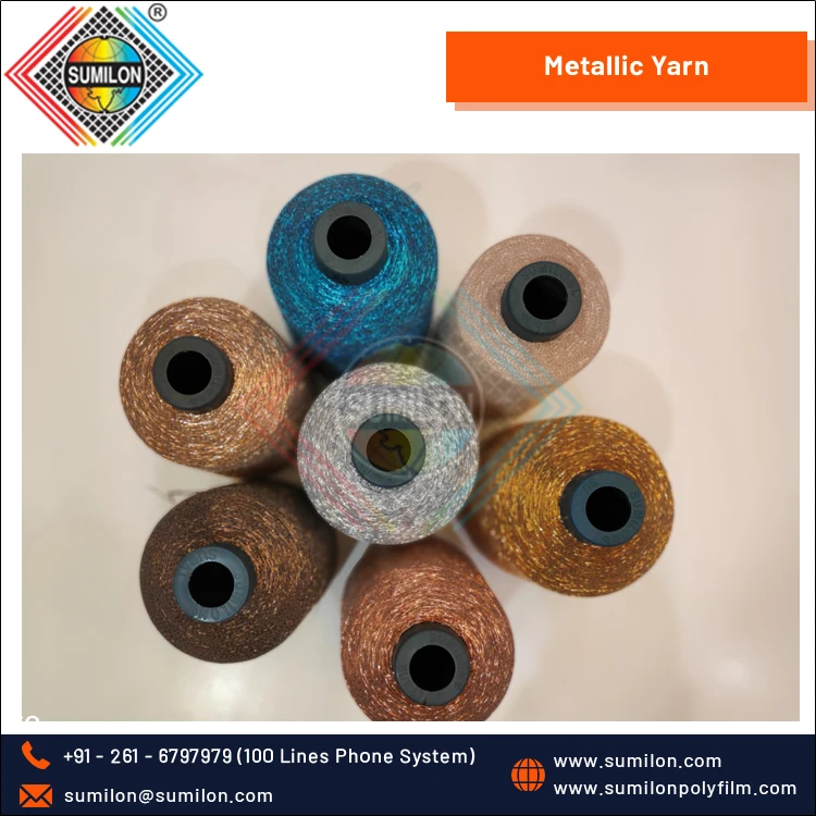 Yarn Indian Vendor Selling High Twisted Mh-type Metallic/ Polyester for Flat and Circular Knitting Metallic Yarn High Strength