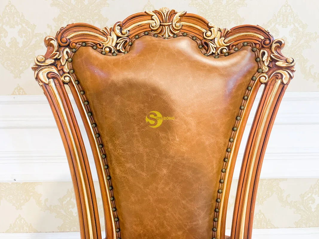 Silik Apollonia стул с обивкой из высококачественной итальянской воловьей кожи позолоченными подлокотниками