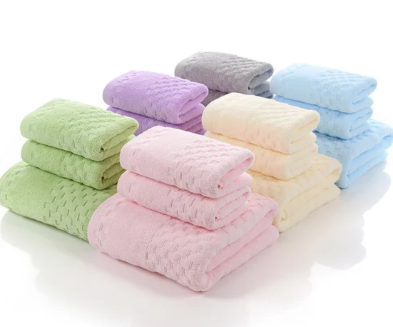 Manufacturers wholesale good quality luxury softness breathable waffle design 100%cotton towel sets face bath towel 32s for gift