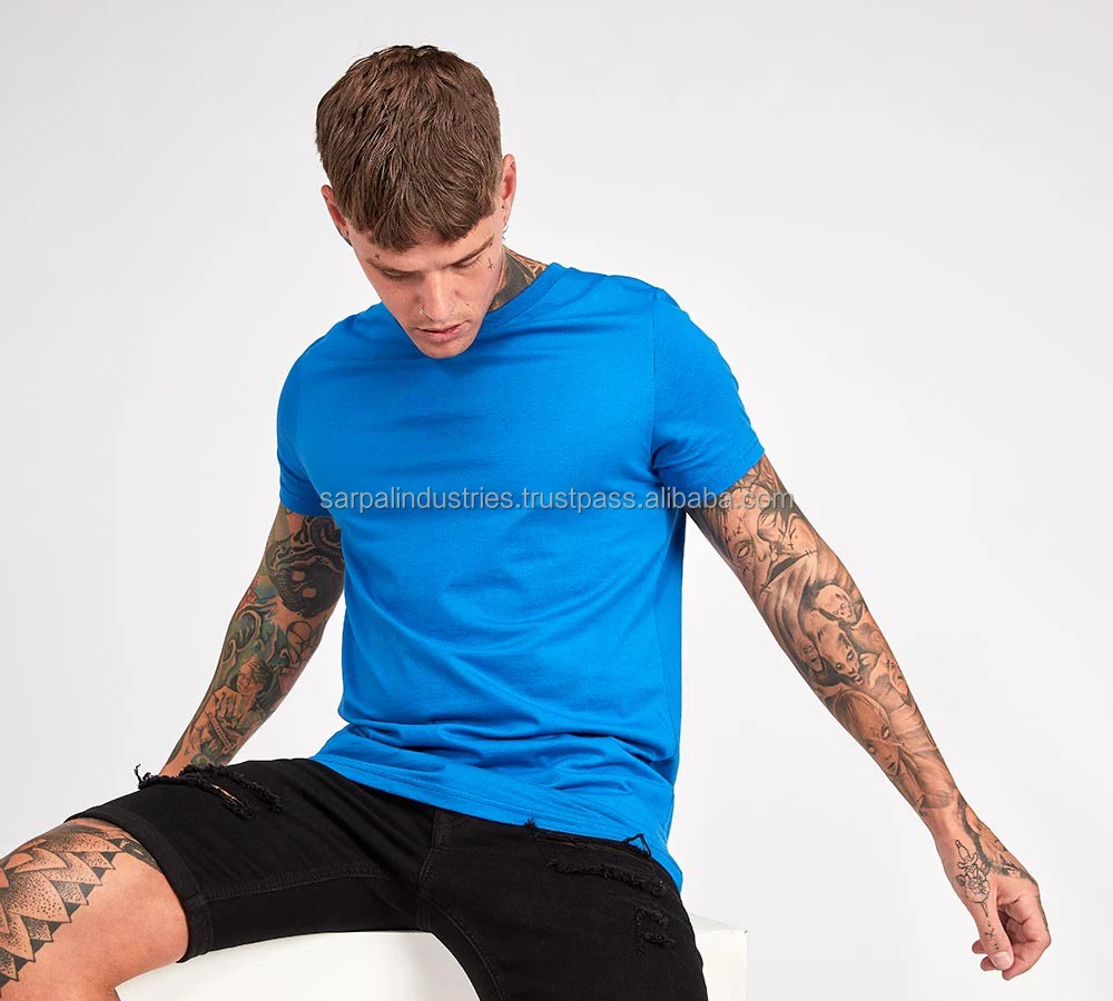  Оптовая продажа обтягивающая футболка из хлопка и полиэстера под заказ