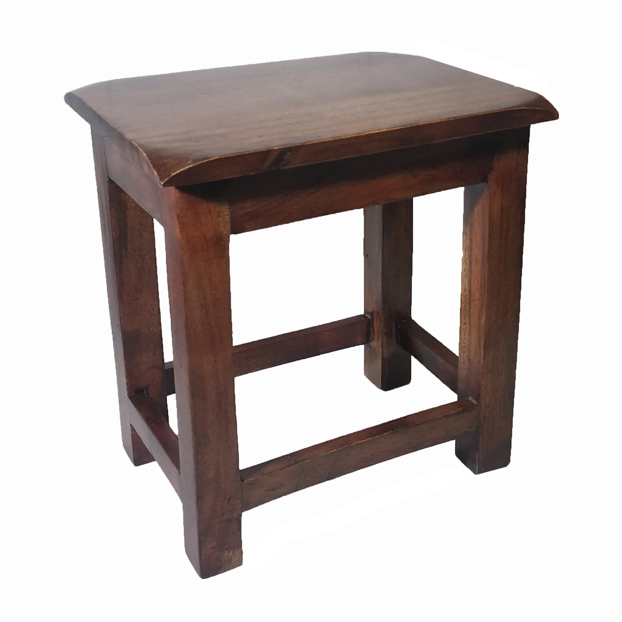 Acacia Wood Side Table Natural Wooden Low Height Stool 34 (L) x 25 (W) 36 (H) cm Size Handmade Brown Wooden Table for Home Decor