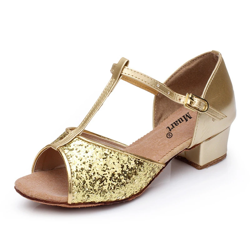 Different heel can be available Fashion red color latin shoes child dance girls Ballroom Salsa Tango