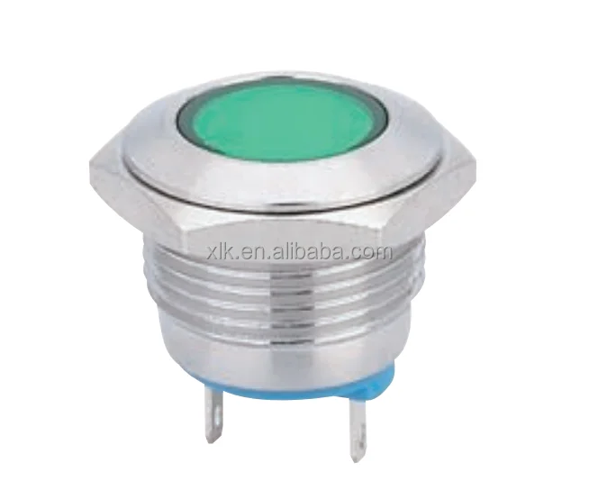  IN52 PA66IP67 Blue color LED indicator 25mm anti-vandal push button switch with 50000H lamp life