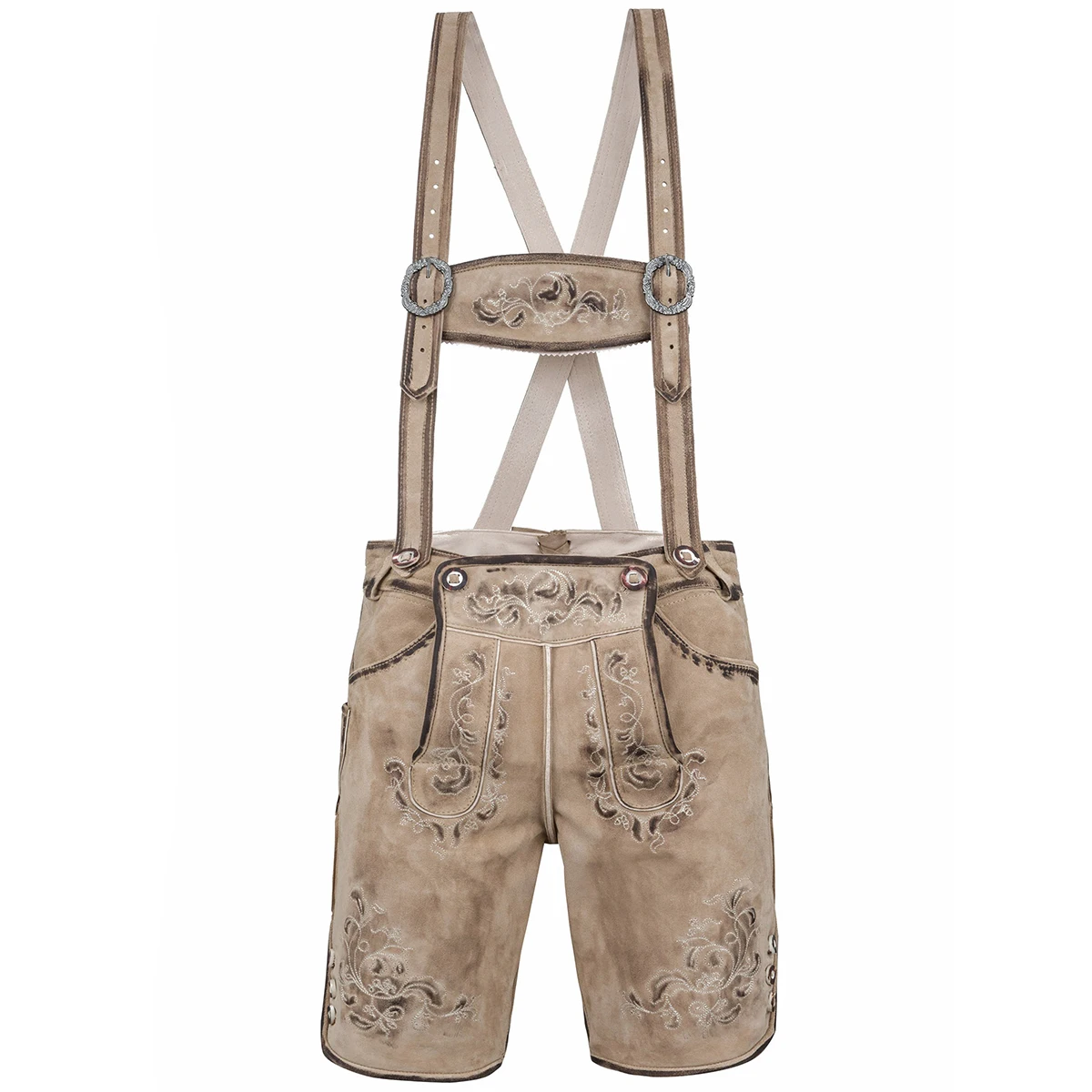 Bavarian short lederhosen Artillery goatskin old-antique Bavarian Shorts Lederhosen in Custom Color for Men