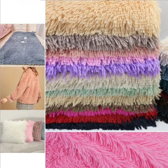 Hometextile fabric 100%polyester fabric 20mm pile height super soft 100% polyester teddy bear faux fur PV plush fabric
