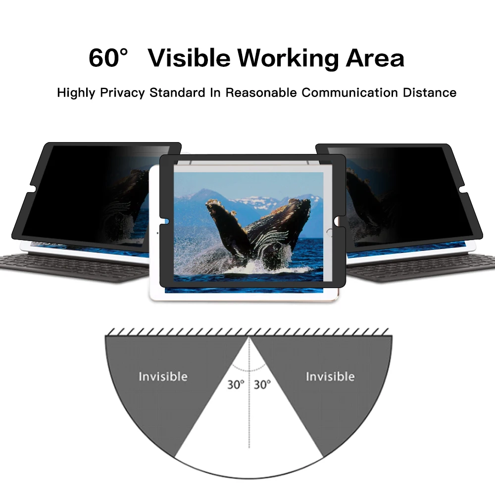 LFD571 Privacy Filter Anti-glare Removable Tablet Screen Protector Film for iPad 10.2 Heb Tablett