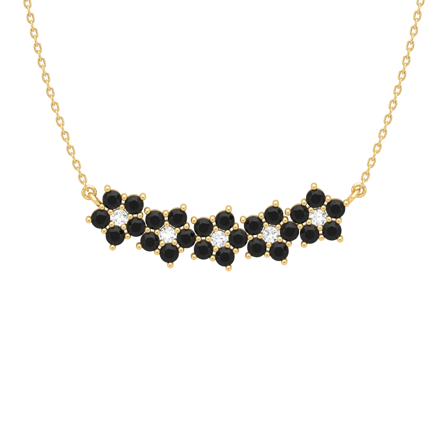 14K Black Diamond Gold Pendant Necklace Dainty Black Diamond Necklace Pendant Necklace Gemstone Pendant IJ-SI  Natural Diamond