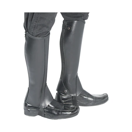  Professional Quality Unisex Adult Equestrian Leather Half Chaps Black and