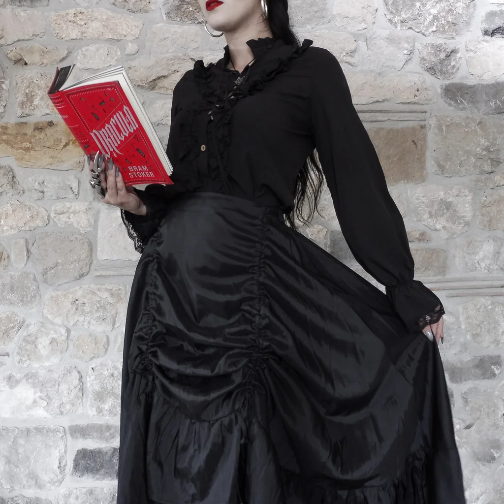 OEM Women Adjustable High-Low Elastic Waist Gothic Renaissance Steampunk Women Long Skirts