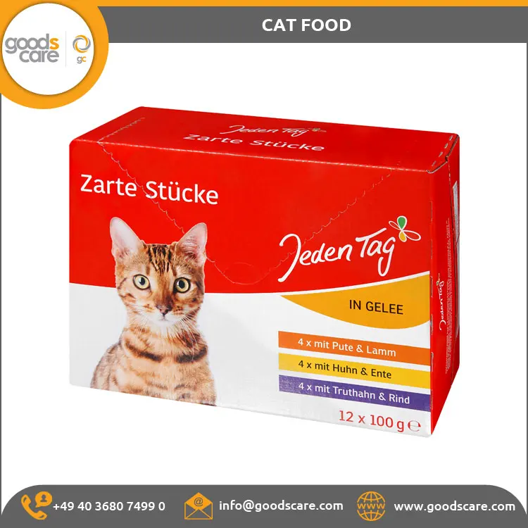 Pet Cat Food Multipack in Jelly 12x100g Pouch Assorted Made in Germany