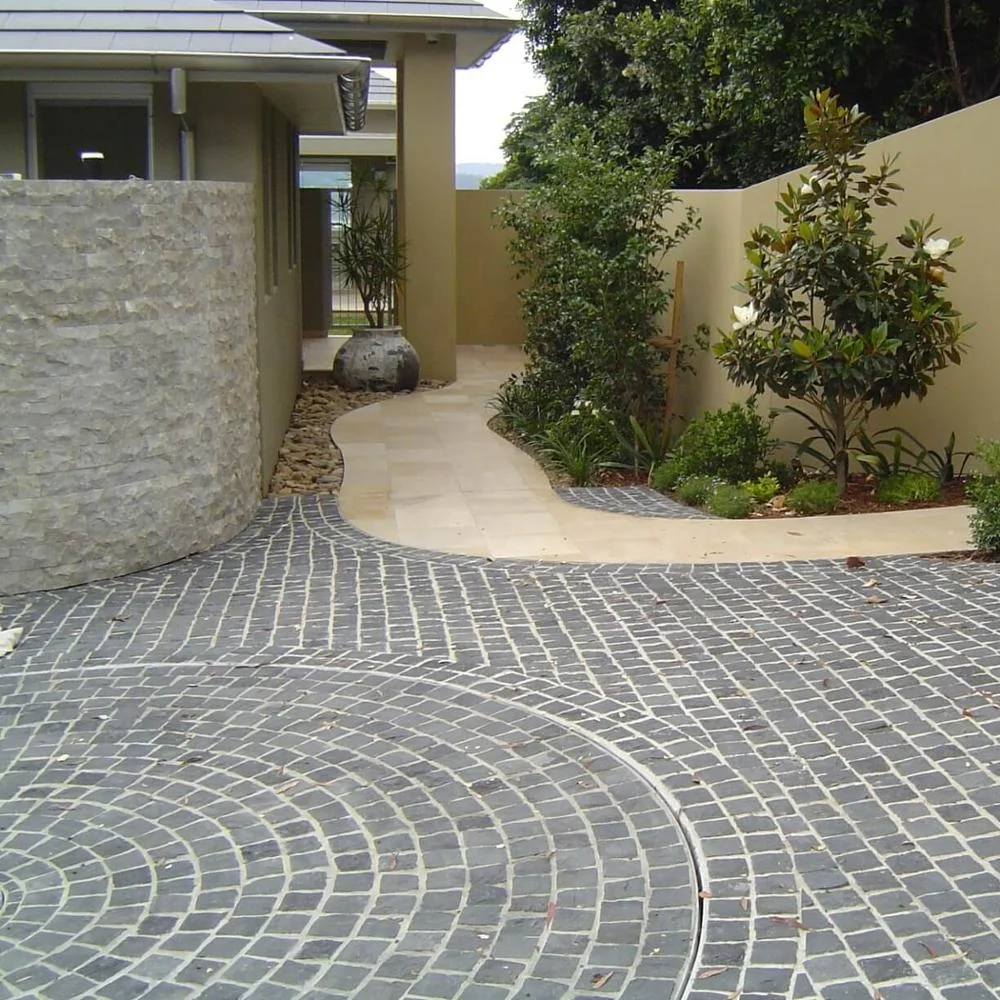 Natural stone black granite cobble stone paver