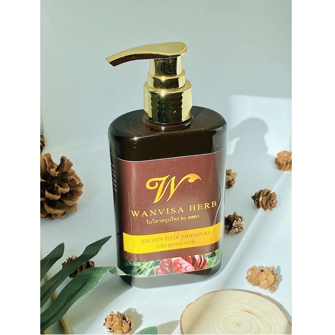 Nourishing Hair-Loss Prevention Brown Color Shampoo With Herbal Ingredient From Thailand