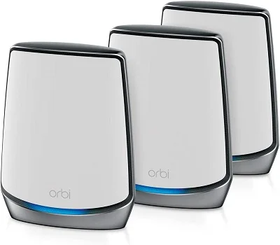 Authentic---Orbi Tri-band Mesh WiFi 6 System 6Gbps Router + 3 Satellites