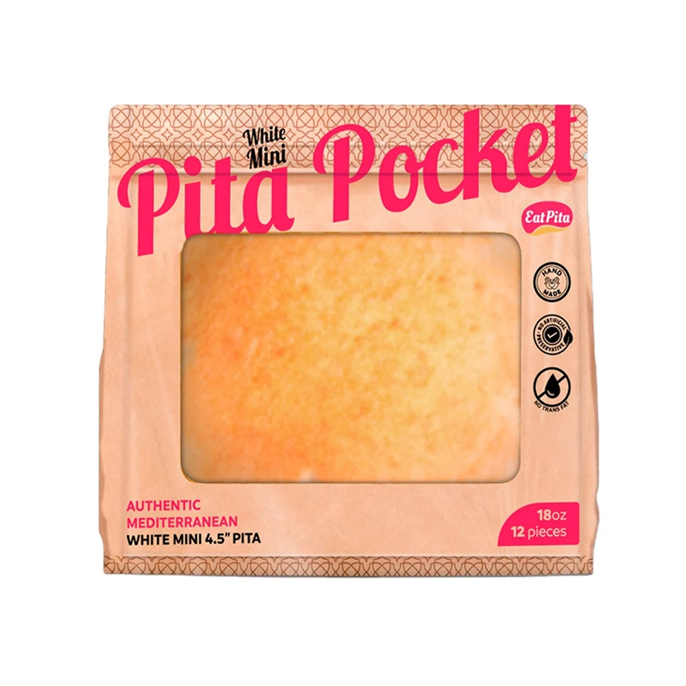 Eat Pita Hand Crafted Wholesale High Quality Baked Pita Pocket 4.5 Inches Mini White